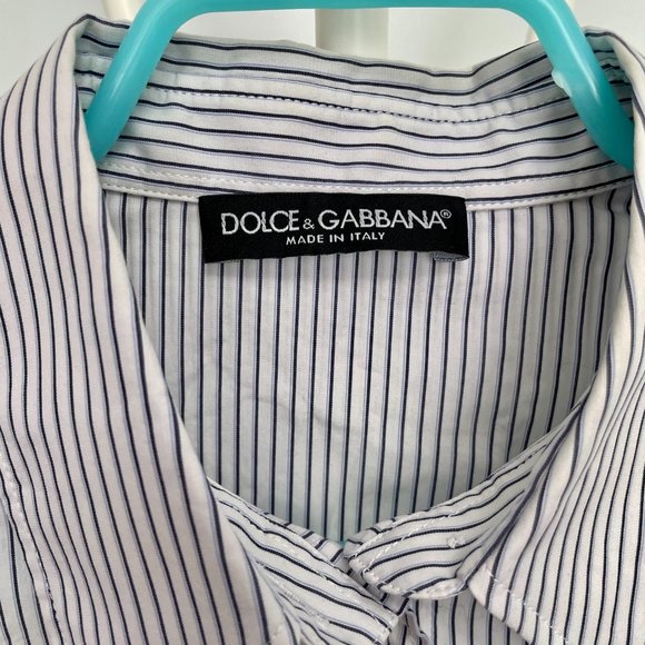 Dolce & Gabbana -Shirt - Size IT 40 - Light grey stripes   - EUC - Picture 2 of 4